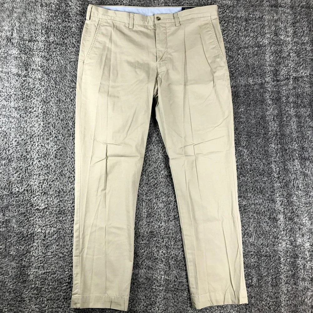 Polo Ralph Lauren Pants Mens 36x31 Beige Polo Chino Stretch‎ Straight Khakis